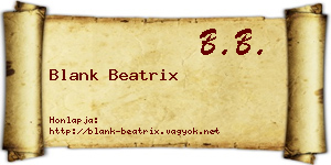 Blank Beatrix névjegykártya